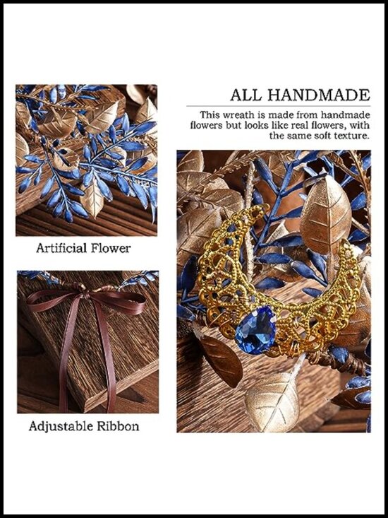 Woodland Elf Crown Floral Tiara Hair Accessory for Women Renaissance Renfaire